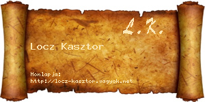 Locz Kasztor névjegykártya
